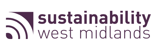 Purple Text reading 'Sustainability West Midlands' on a white background. 